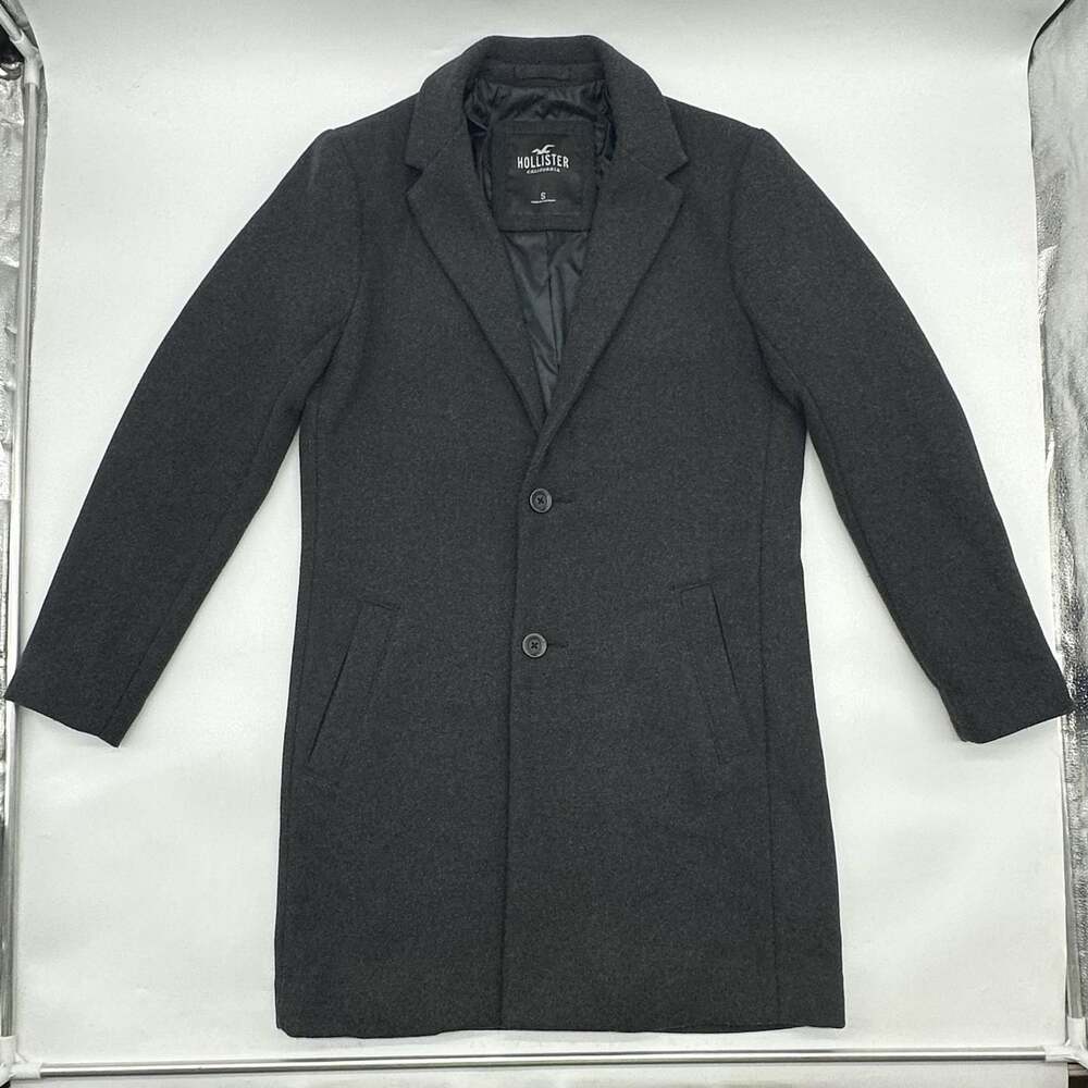 Hollister Women’s Size Small Gray Wool Blend Single Breasted Overcoat Pea Coat